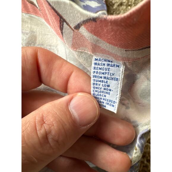 Vintage Polo Ralph Lauren M Salmon Coastal Hawaiian Cotton Button Down Shirt - Picture 3 of 7